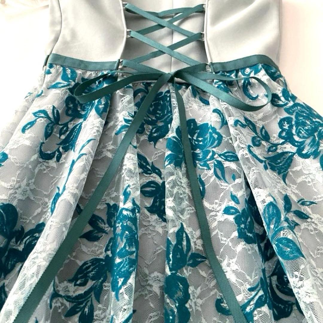 新品★ AIMER 花柄レース ドレスワンピース チュール バッククロス リボン