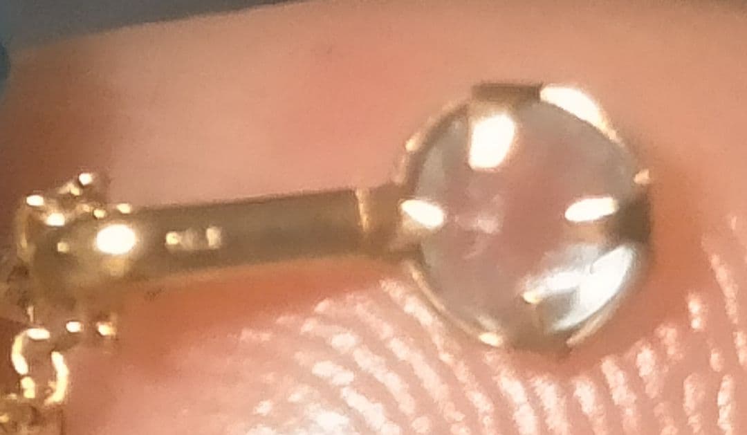 メ*ー様 K10 青色ストーン ペンダントネックレス