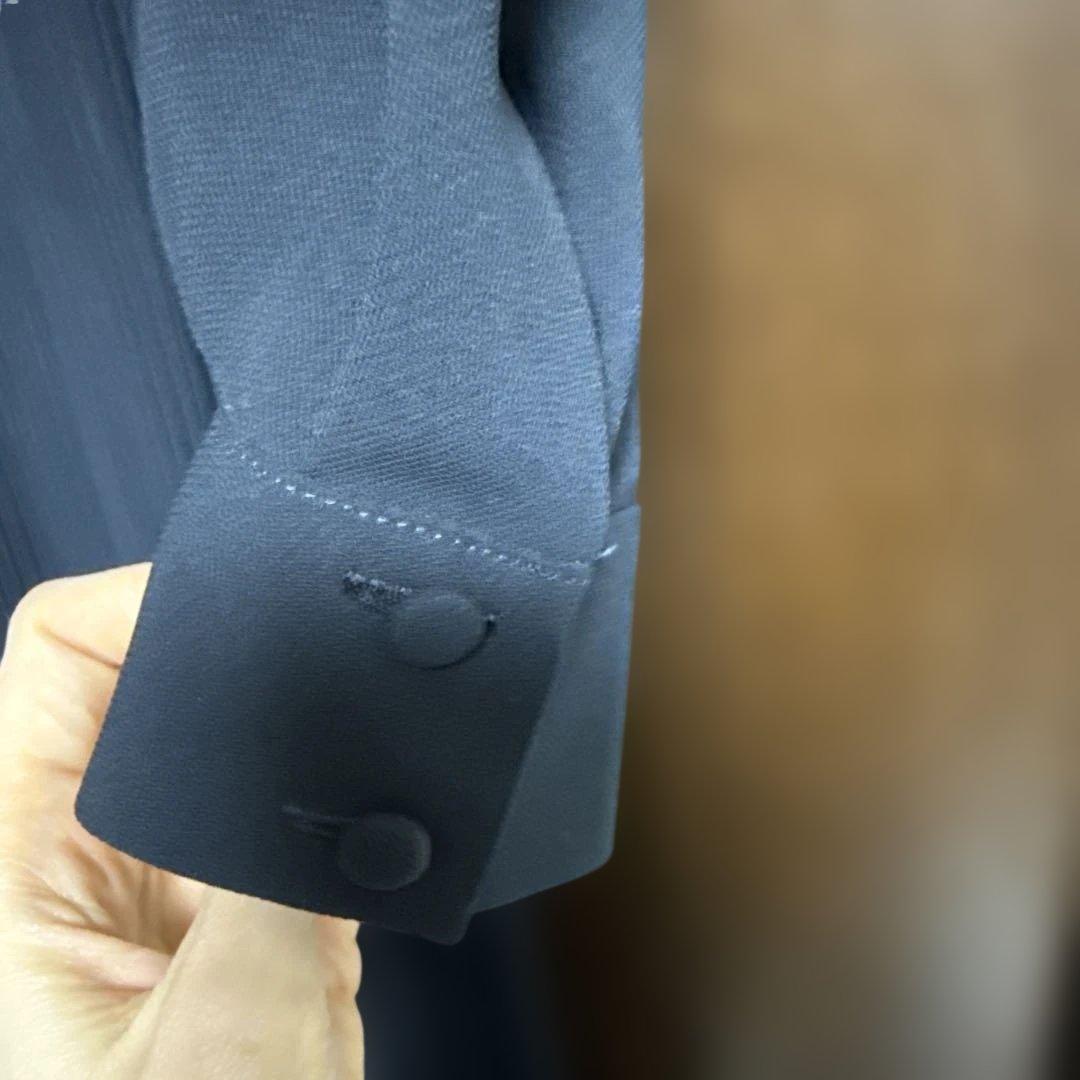 新品未使用　佳子様ワンピース ネイビーリボン付きプリーツワンピース