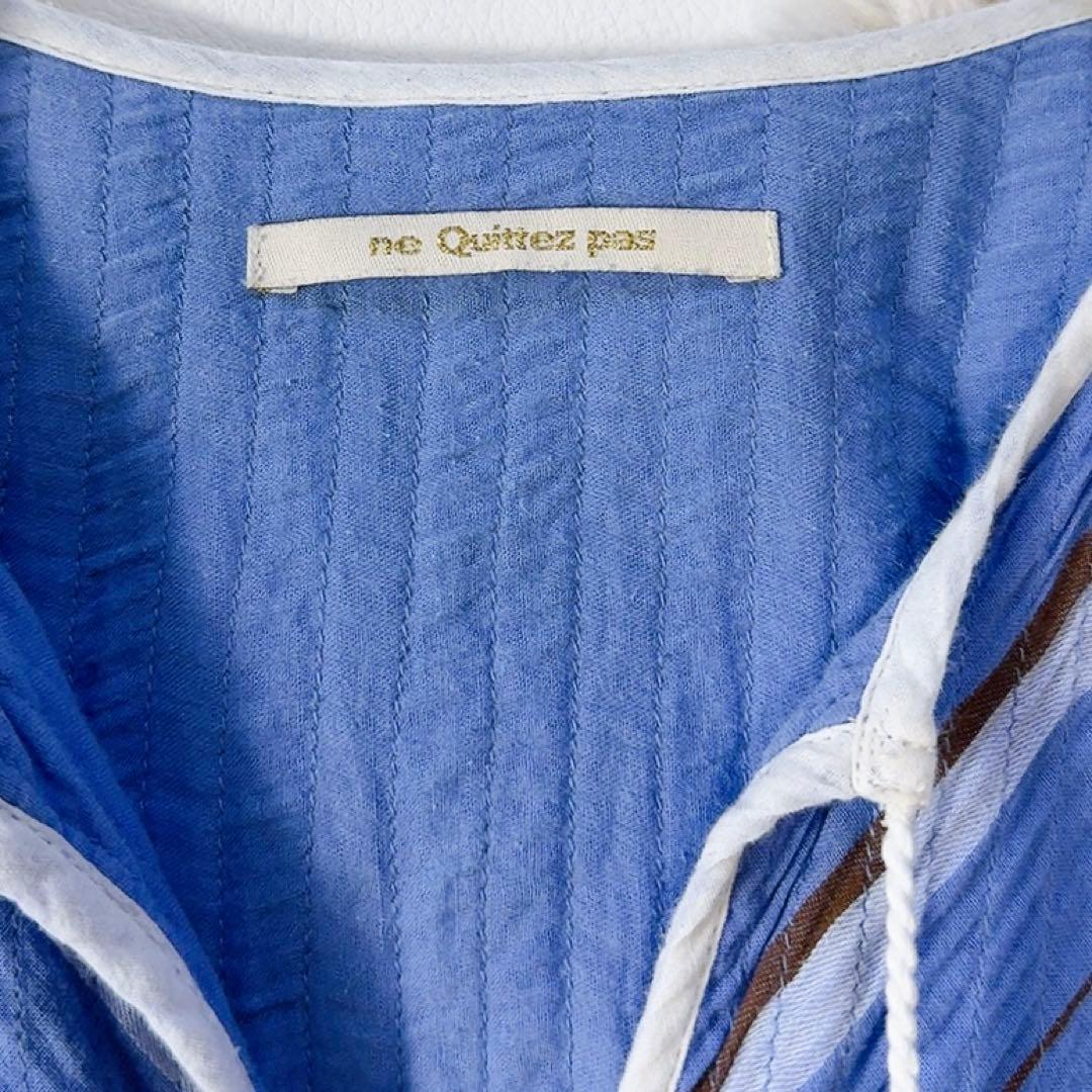 極美品ꕥヌキテパ 2023 完売品 コットンボイルストライプギャザードレス M