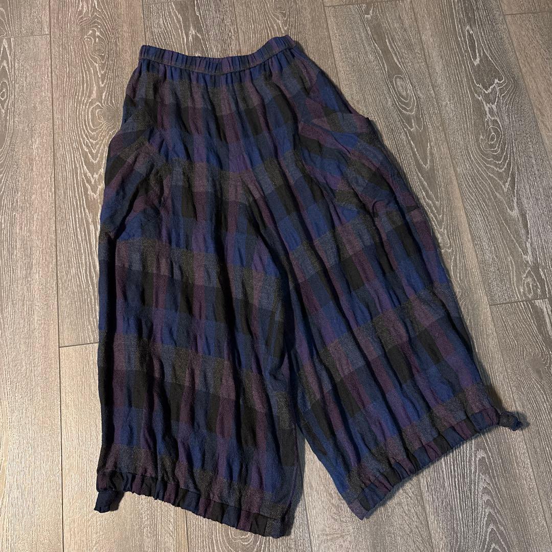 慈雨ウールチェックパンツ