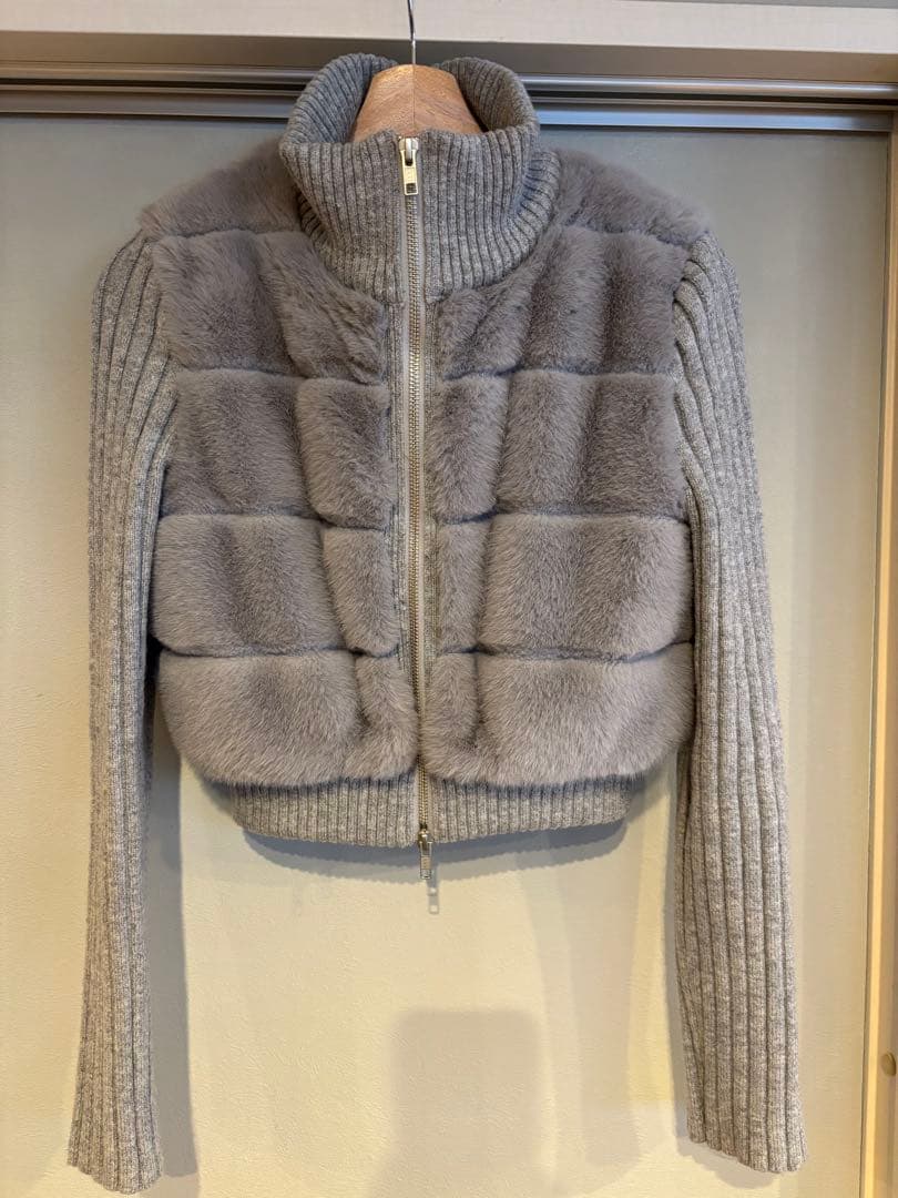 ファーニットブルゾン　グレー　0サイズ