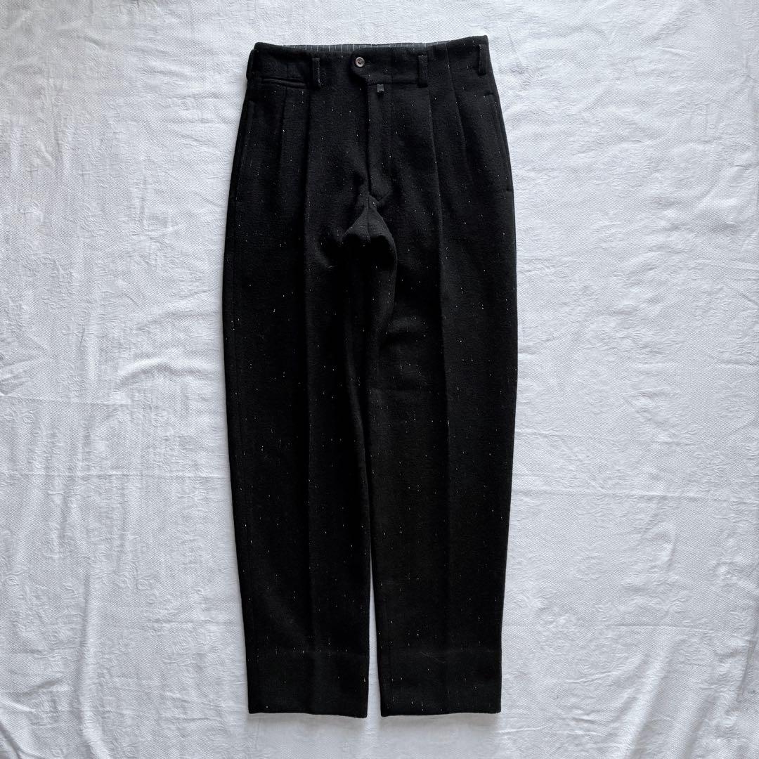 archive 90s NICOLE 絣 縮絨ウール 2tuck slacks