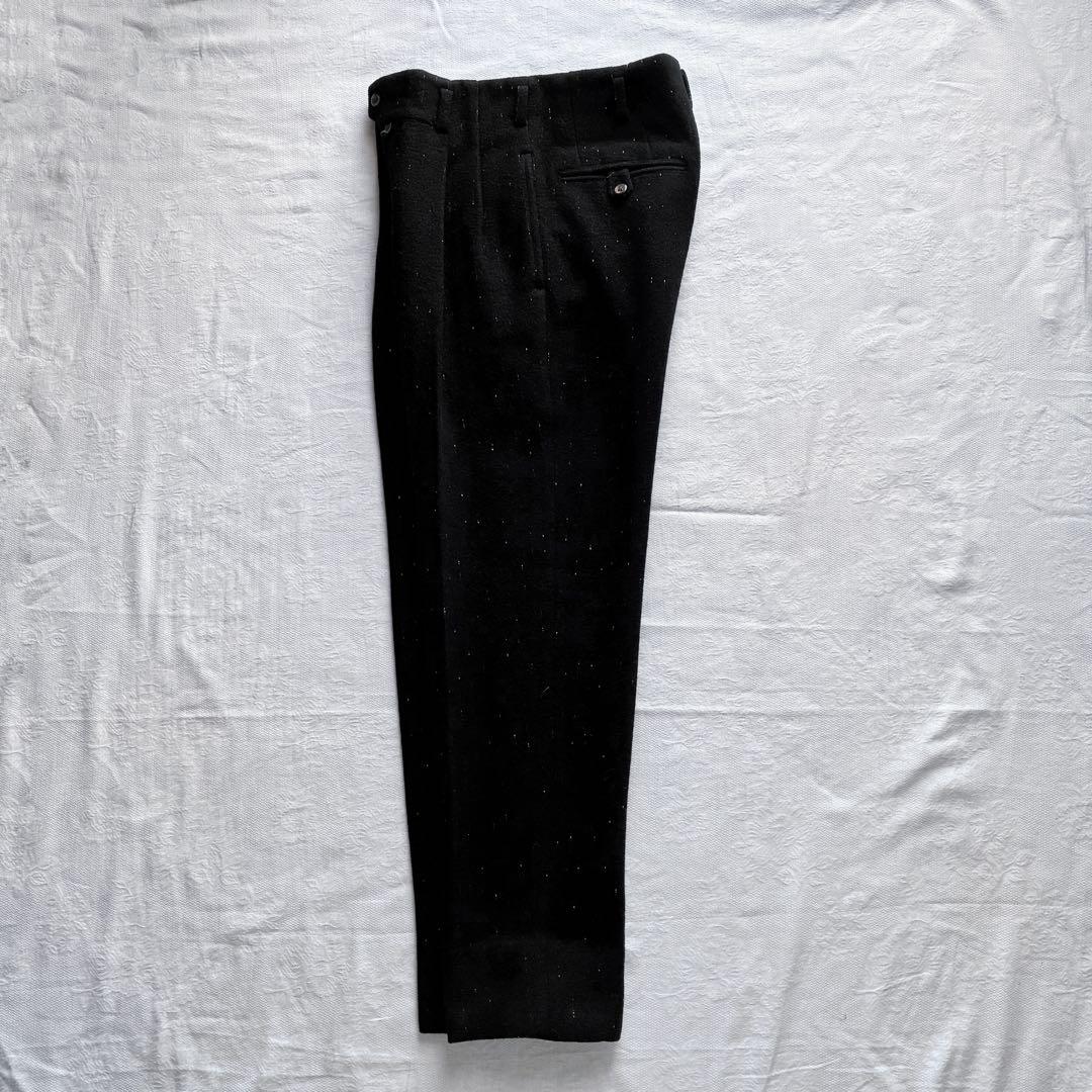 archive 90s NICOLE 絣 縮絨ウール 2tuck slacks