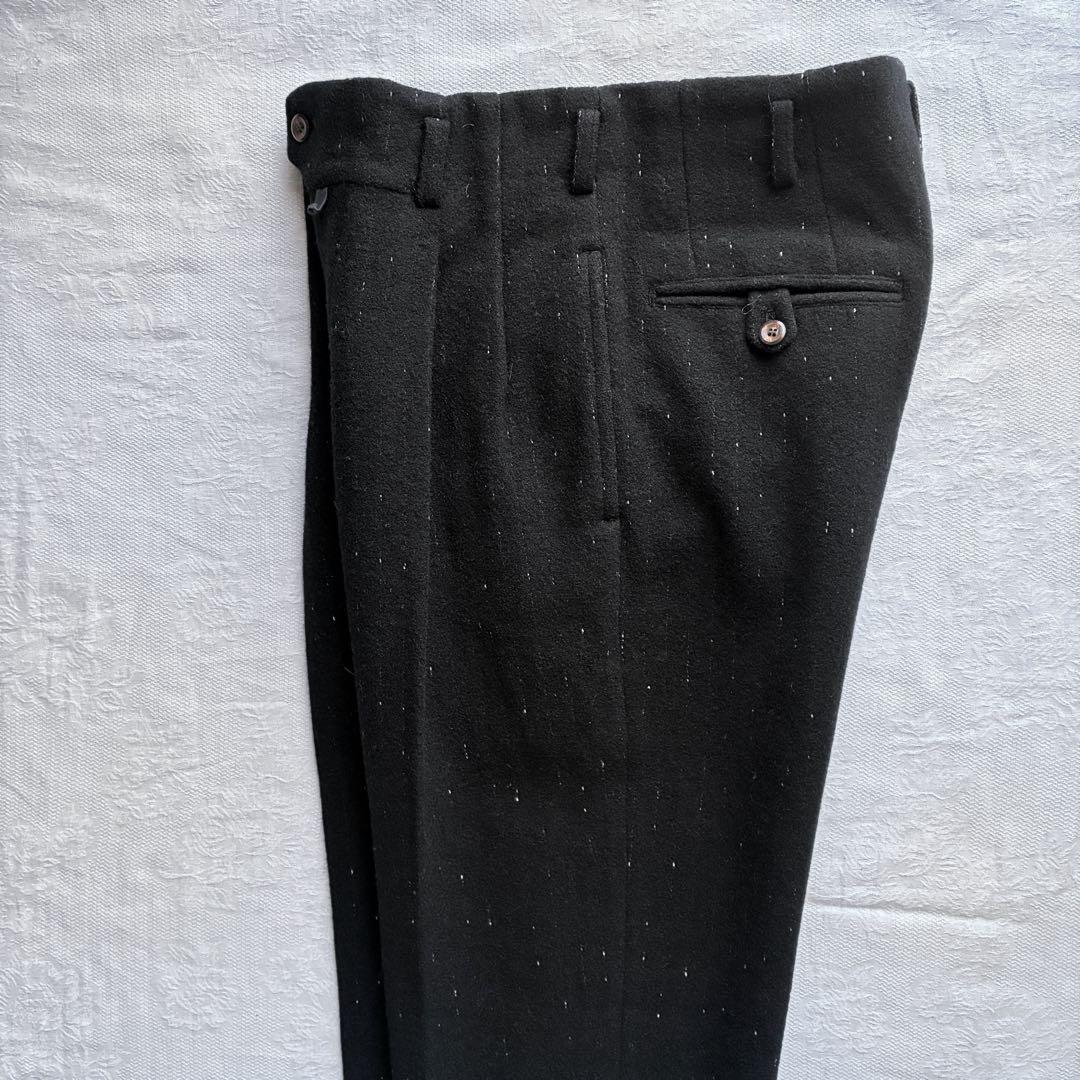 archive 90s NICOLE 絣 縮絨ウール 2tuck slacks