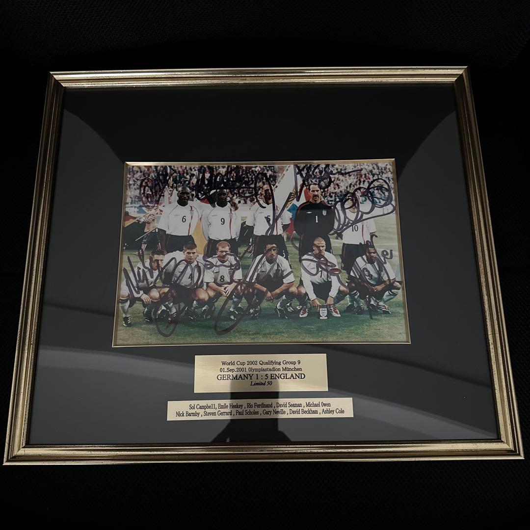 イングランド代表直筆サイン入りフォト、ベッカム、ジェラード他