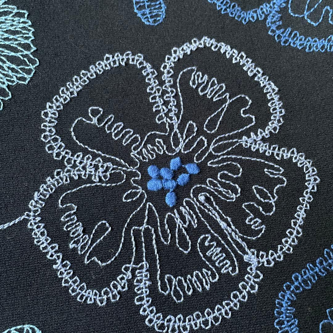 TABASA 花柄刺繍 チュニック ネイビー美品