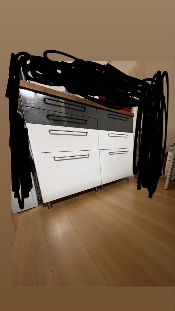 【中古】IKEA レンジ台 カップボード キッチンボード