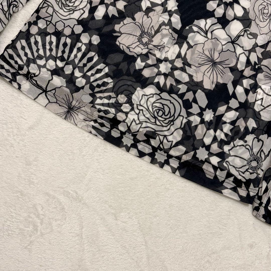 LEONARD SPORT レオナール 花柄 シースルー 長袖 カットソー 42