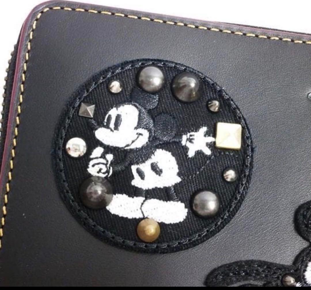 COACHコーチ×ディズニーミッキーマウスパッチワークレザー長財布