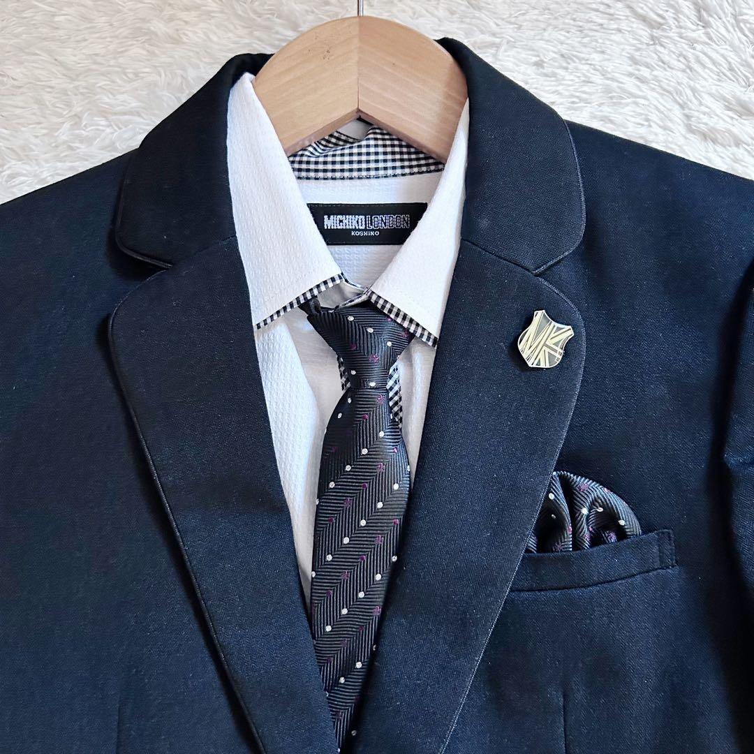 美品✨ミチコロンドンコシノ フォーマル スーツ 卒業式 男の子 150 黒