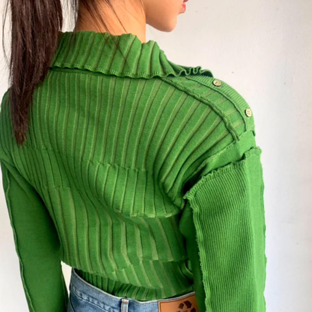 PERVERZE パーバーズ　マルチリブセーター　ブラック