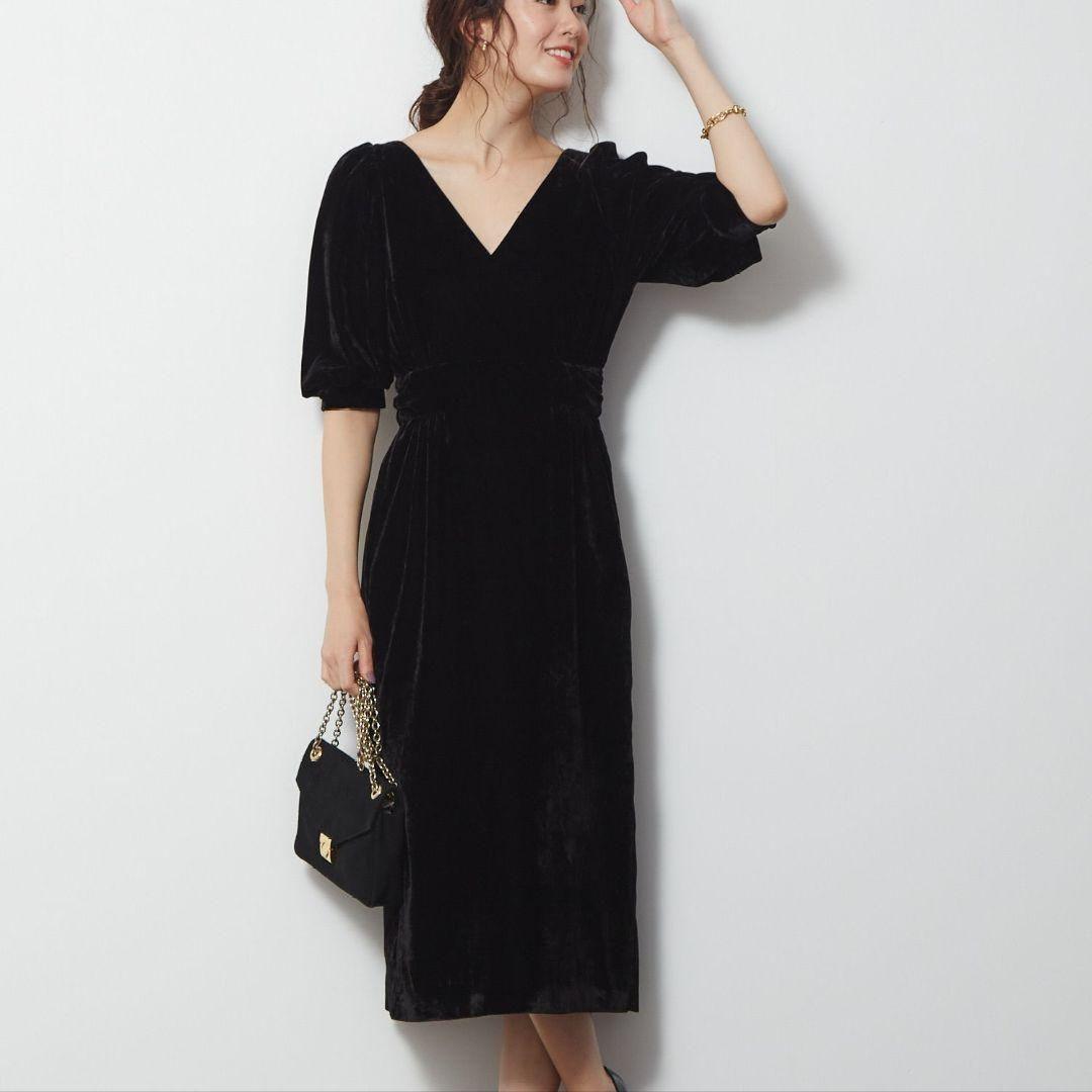 Rouge vif la cle　ベルベットカシュクール　ワンピース 38