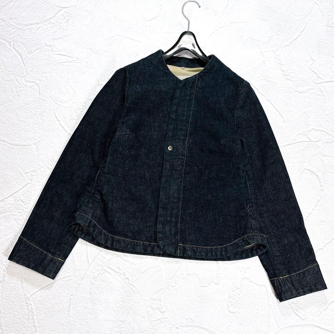 ✨極美品✨パラスパレス　デニム　ジャケット　ノーカラー　ジップアップ　ステッチ