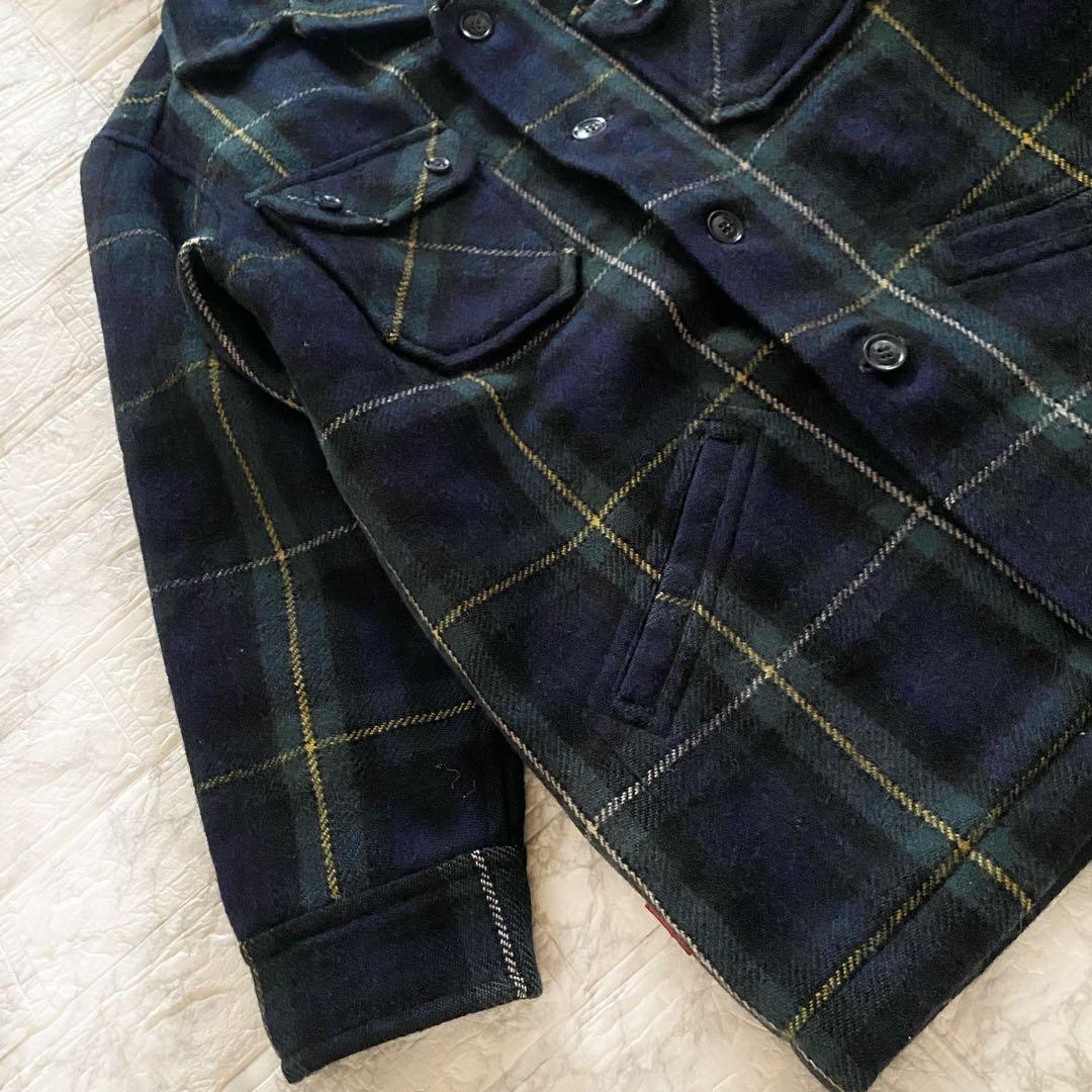 フクゾー　カーコート　ウールコート　チェック　メンズ　L 厚手　ジャケット