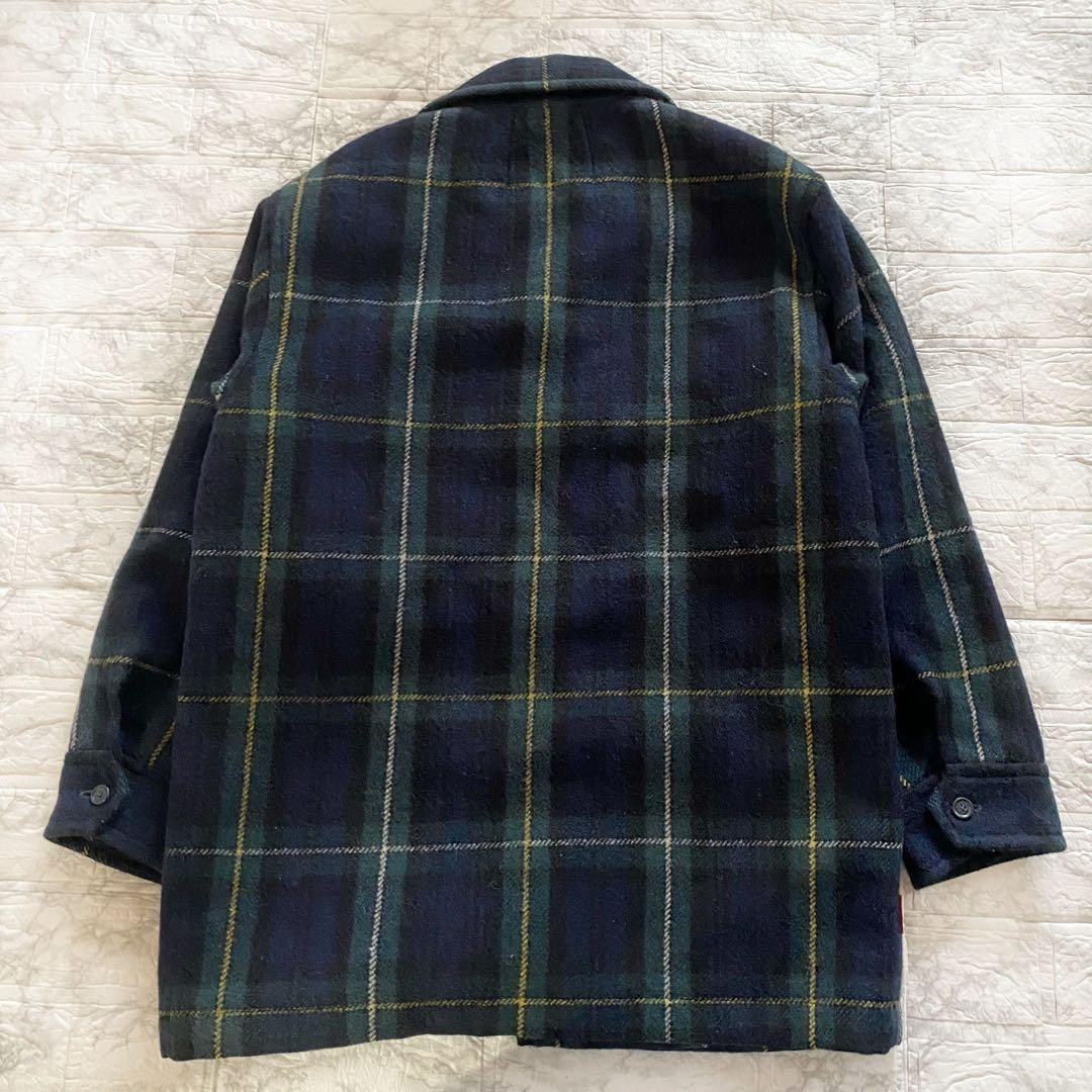 フクゾー　カーコート　ウールコート　チェック　メンズ　L 厚手　ジャケット