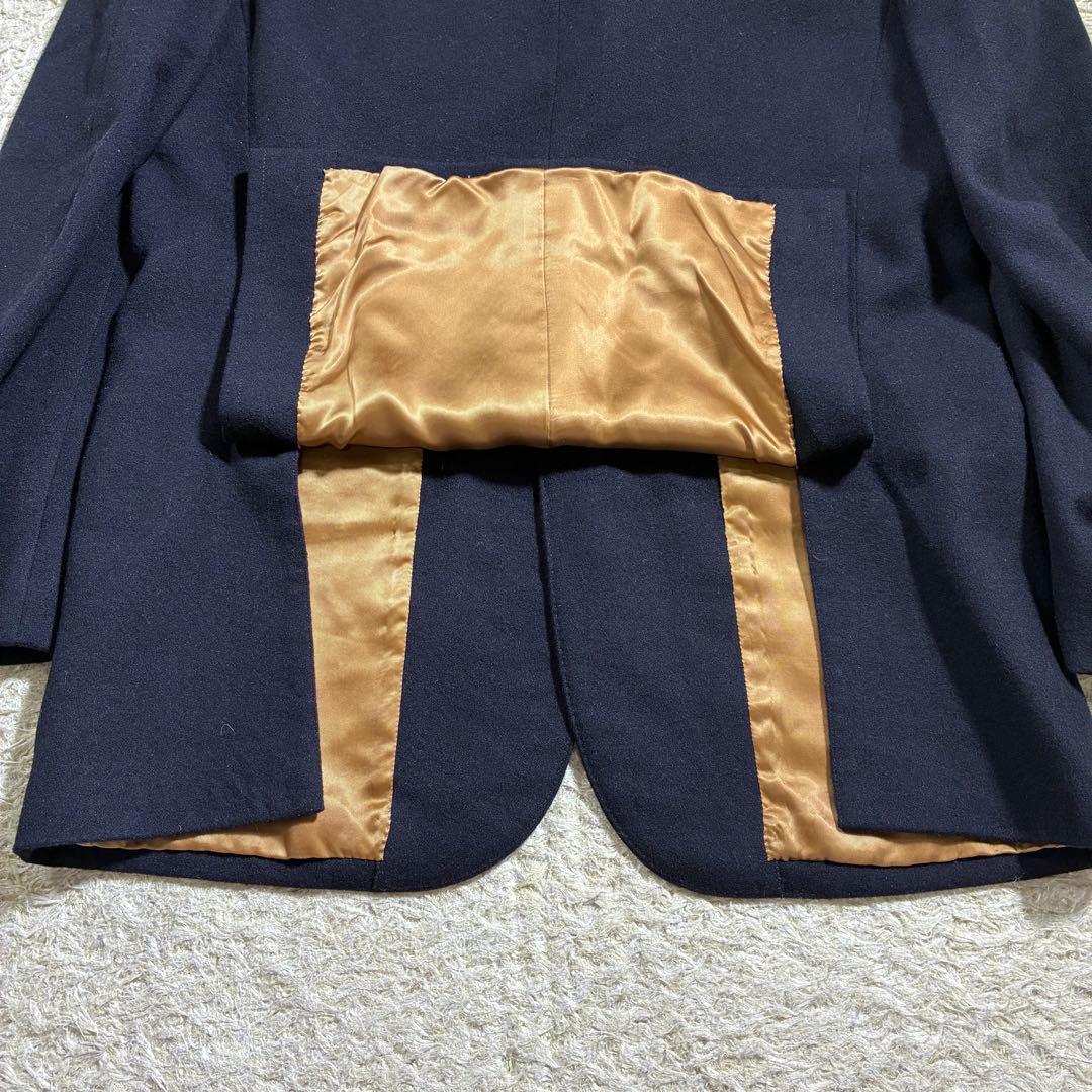 【高級・金ボタン】グレンオーバー　紺ブレ　チェック　ウール テーラードジャケット