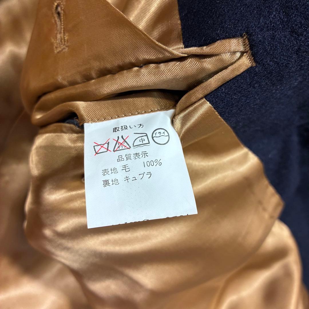 【高級・金ボタン】グレンオーバー　紺ブレ　チェック　ウール テーラードジャケット