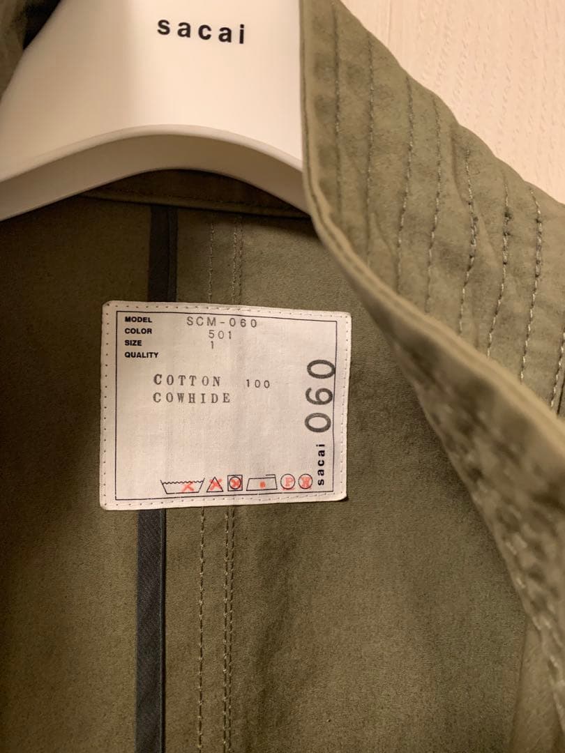 sacai サカイ モッズコート カーキ size 1