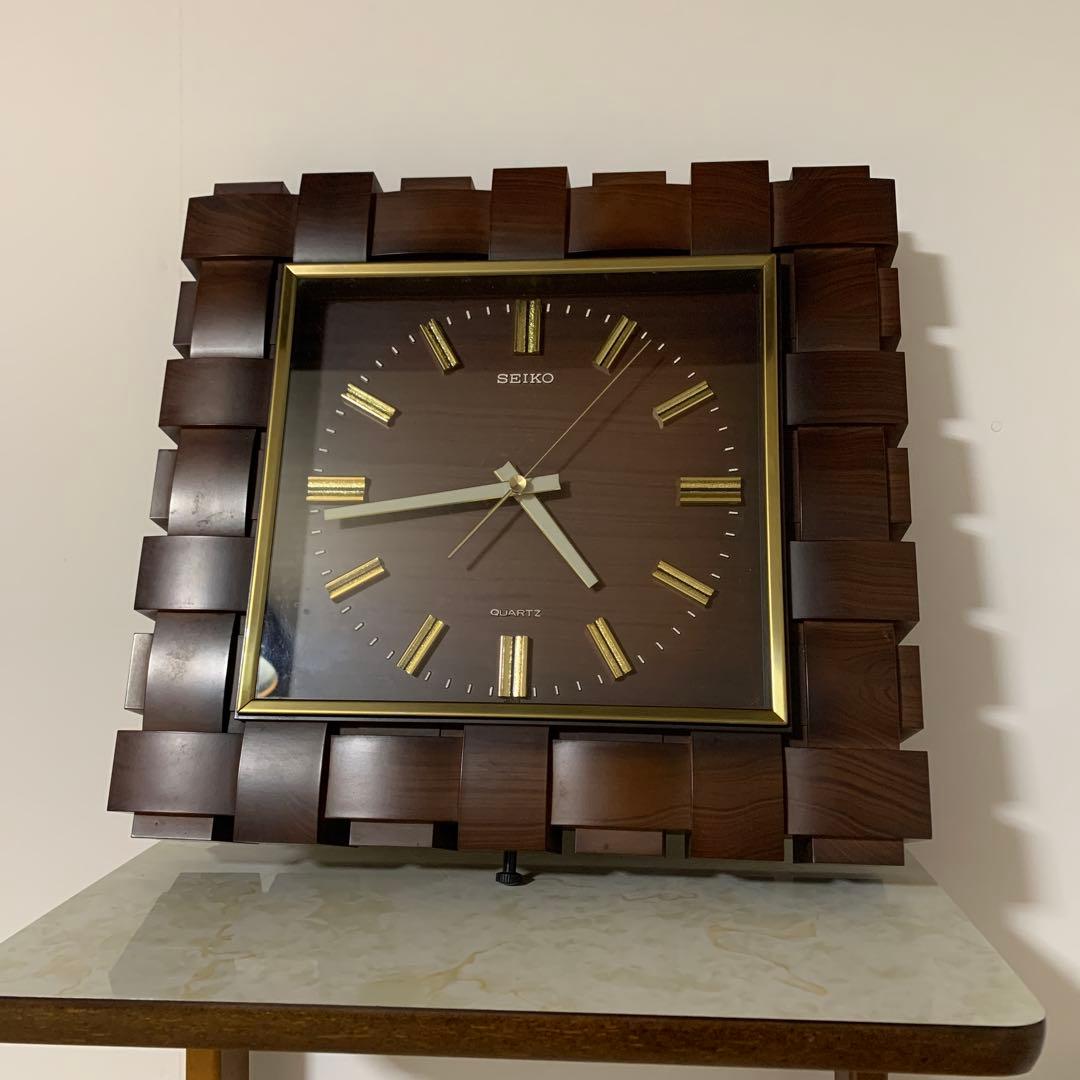 SEIKO レトロ壁掛け時計　木目