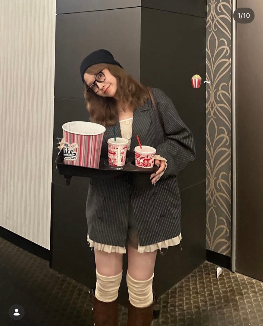 【loin nuit】フリルレイヤードデザインジャケット グレー