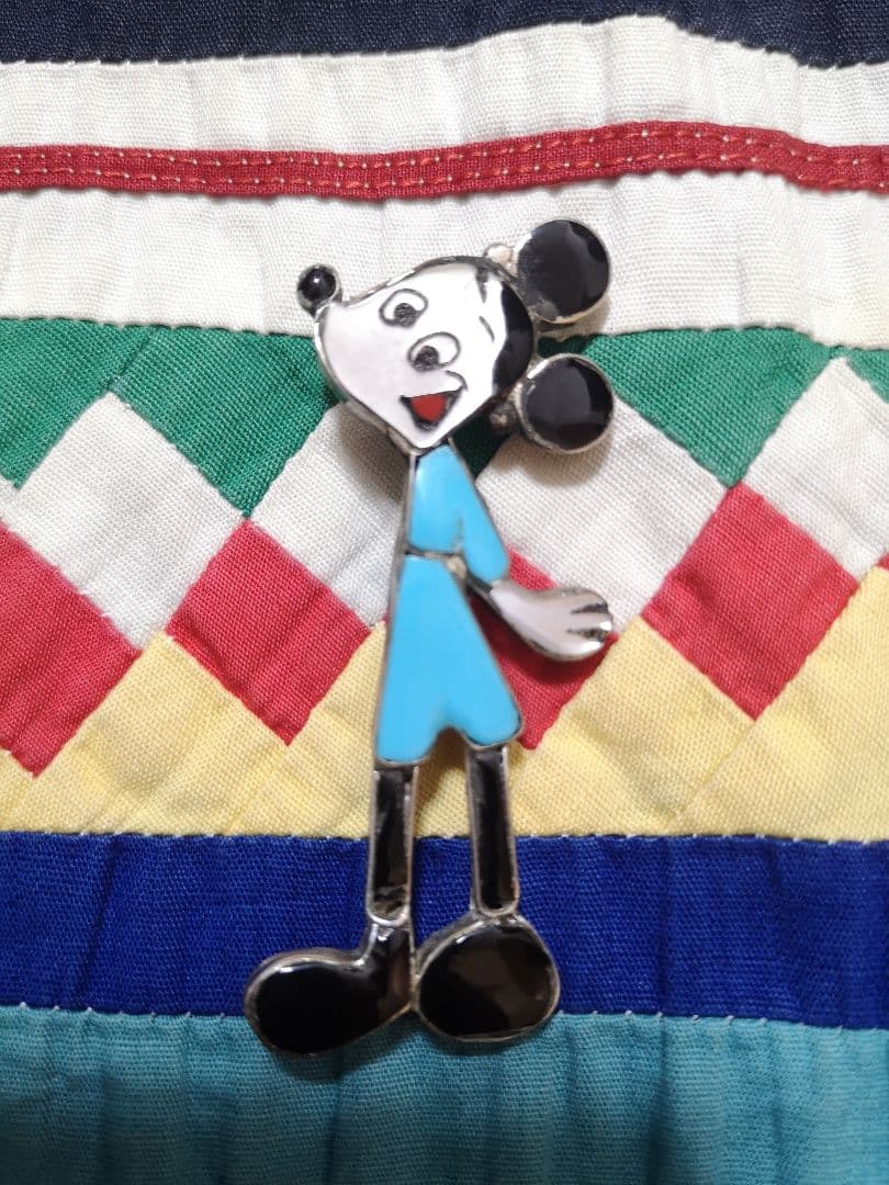 ☆*☆様 vintage ズニ族 ミッキー ペンダントトップ ブローチ