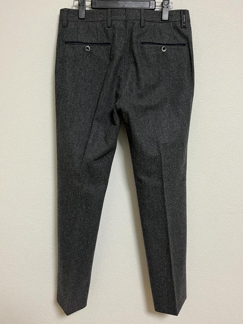 PT01 グレー ウール フランネル スラックス パンツ 446 bespoke
