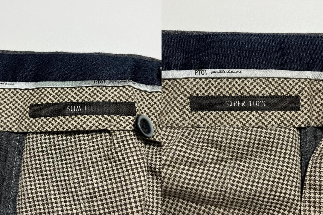 PT01 グレー ウール フランネル スラックス パンツ 446 bespoke