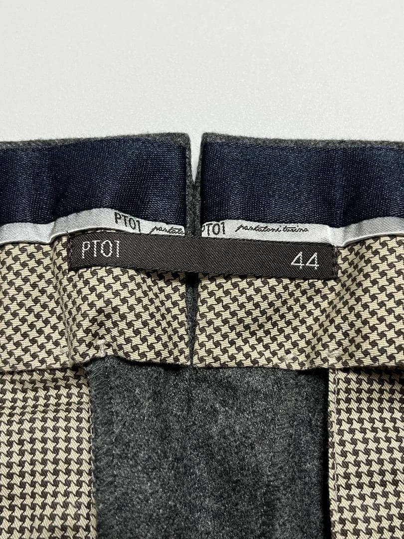 PT01 グレー ウール フランネル スラックス パンツ 446 bespoke