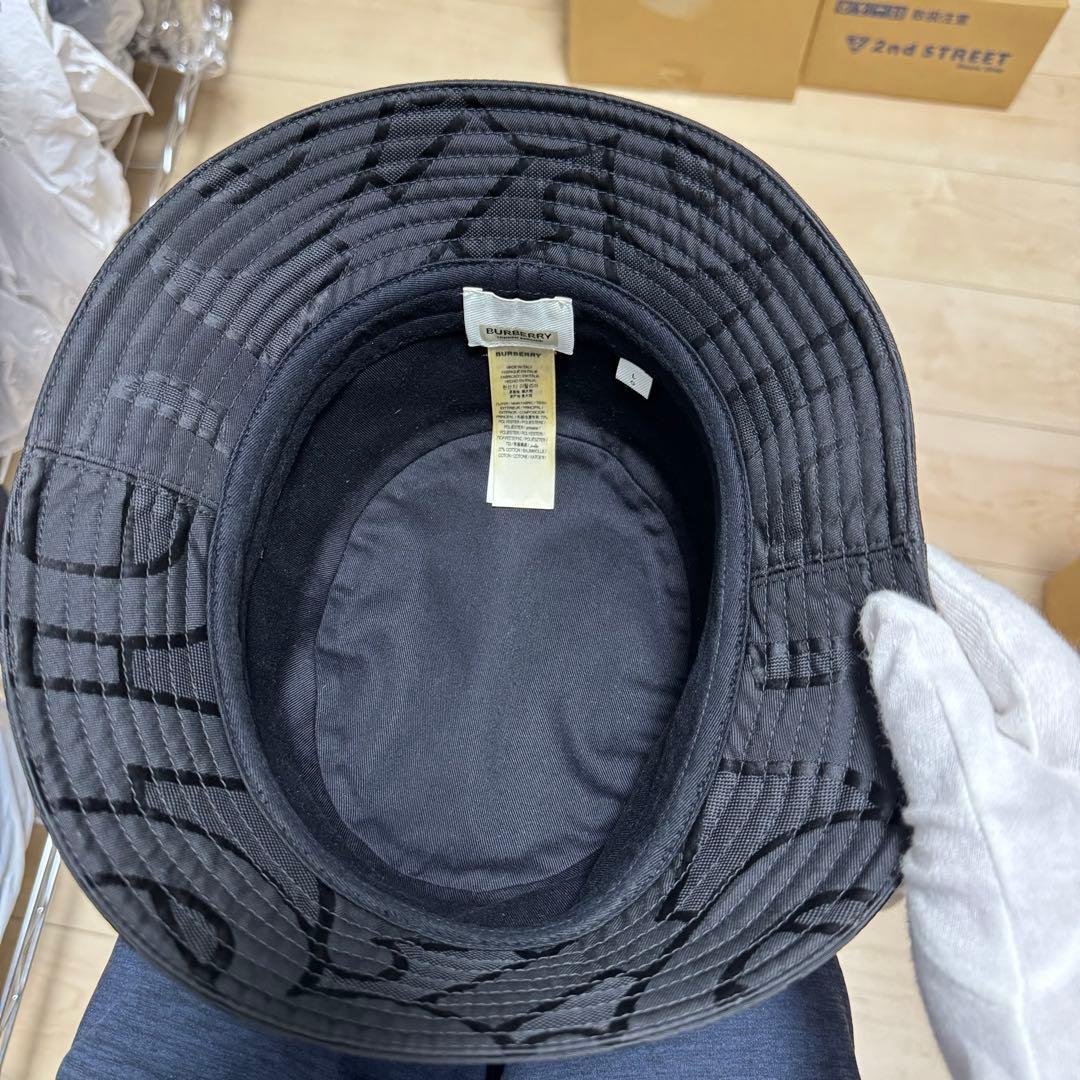 【新品同様】サイズL BURBERRY バーバリー バケット　ハット ブラック