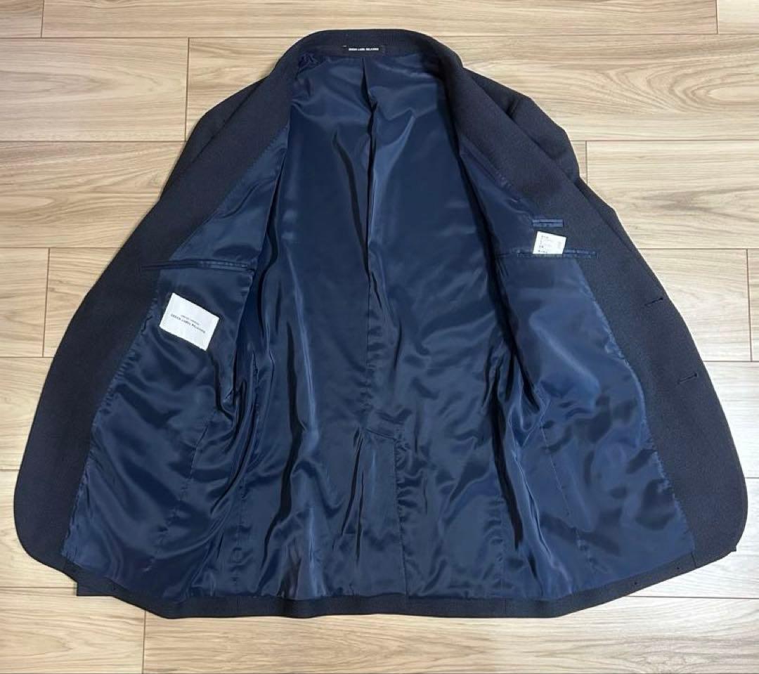 【美品】グリーンレーベル/バーズアイセットアップスーツ/ストレッチ/ネイビー