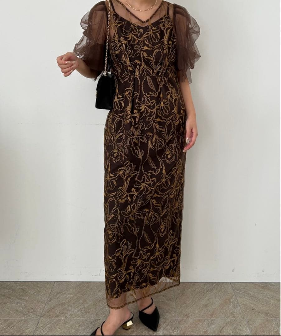 niana フラフィースリーブペンシルドレス パーティードレス オケージョン