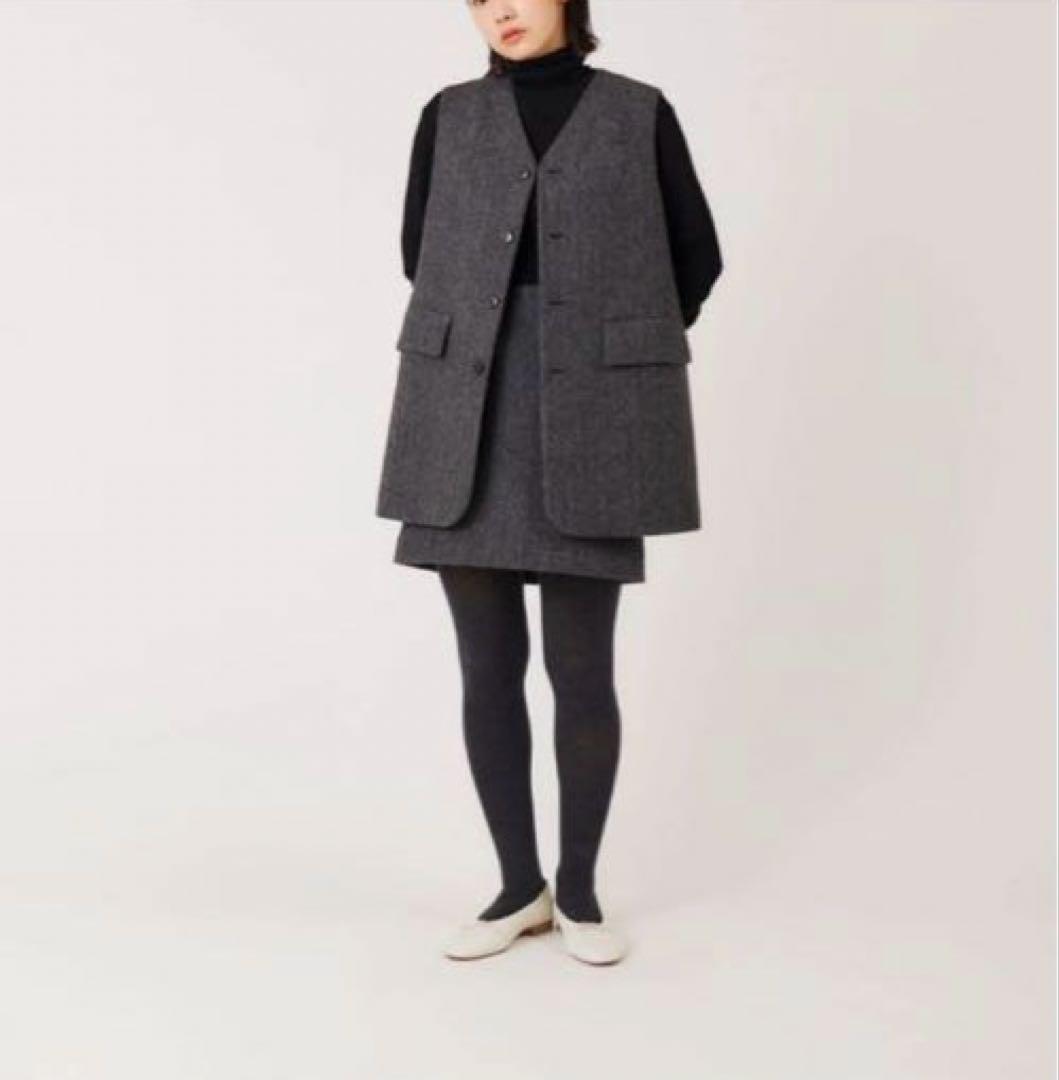 THE SHINZONE ヘリンボーンジレ グレー