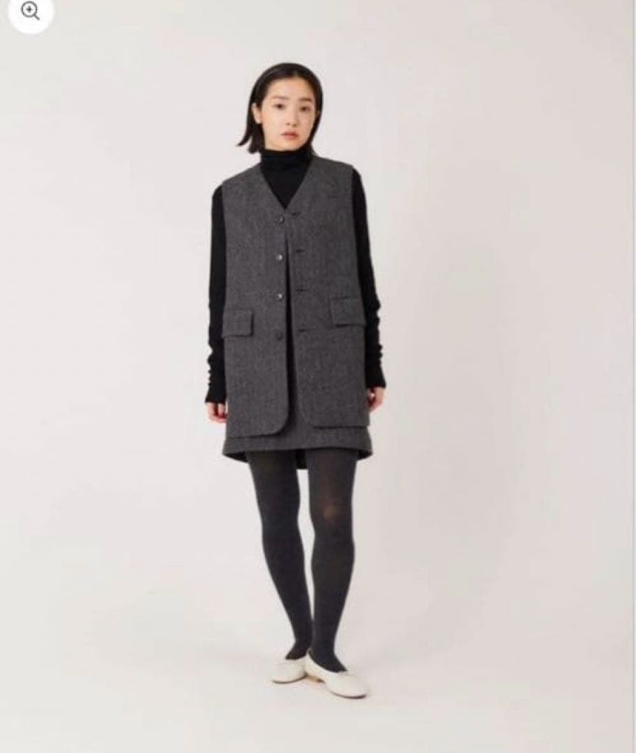 THE SHINZONE ヘリンボーンジレ グレー