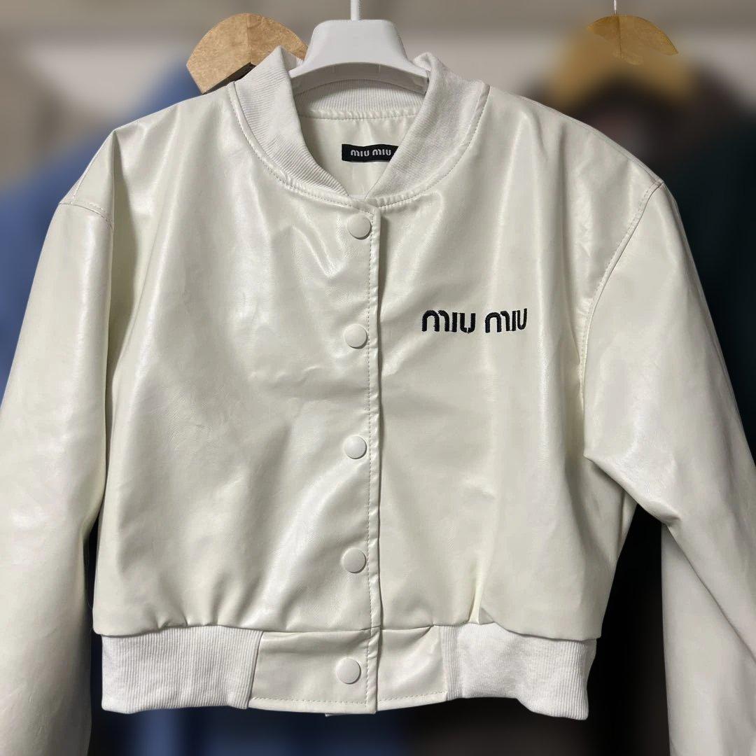 MIU MIU・ジャンパー・ブルゾン・スタジャン・ジャケット・ホワイト・S相当