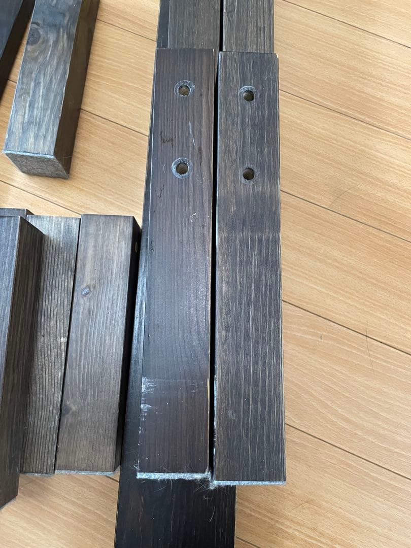 天然木　木製ダブルベッドフレーム