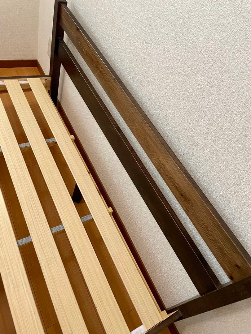 天然木　木製ダブルベッドフレーム