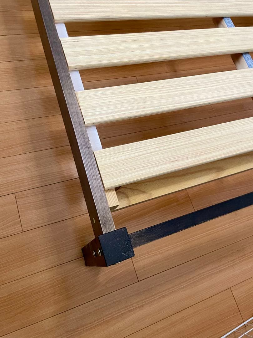 天然木　木製ダブルベッドフレーム