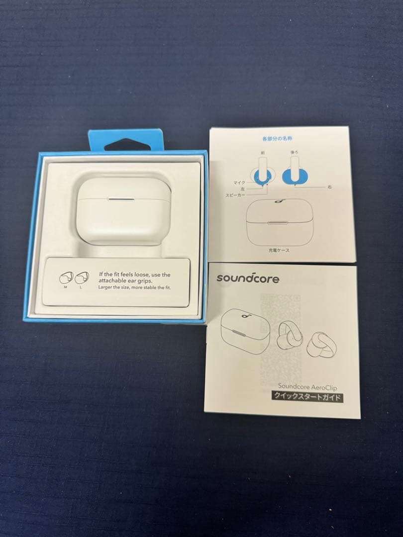 Soundcore Aeroclip ホワイト - ホワイト & ゴールド