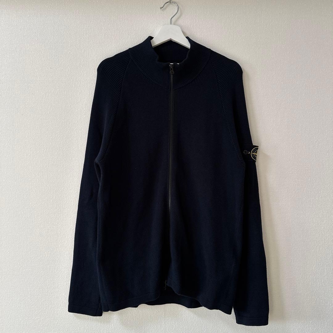 STONE  ドライバーズ ジップアップニット ネイビー Lサイズ