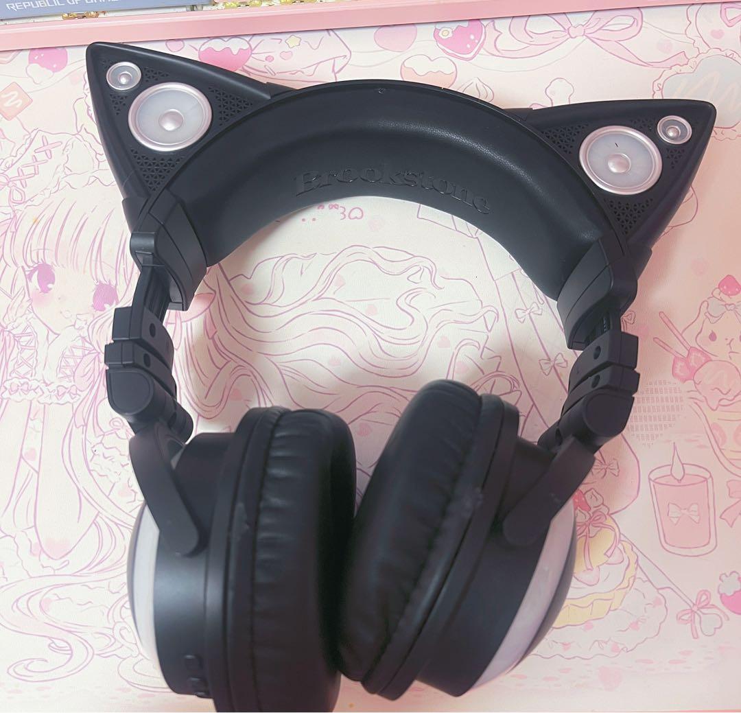 ✨希少✨Brookstone 8色に光る！ネコ耳ワイヤレスヘッドフォン　sony
