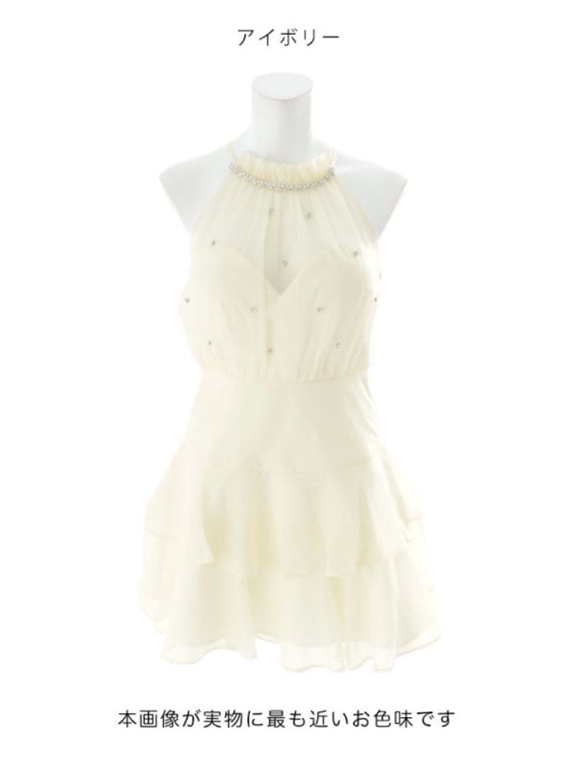 jewels アメスリビジューティアードフレアワンピース