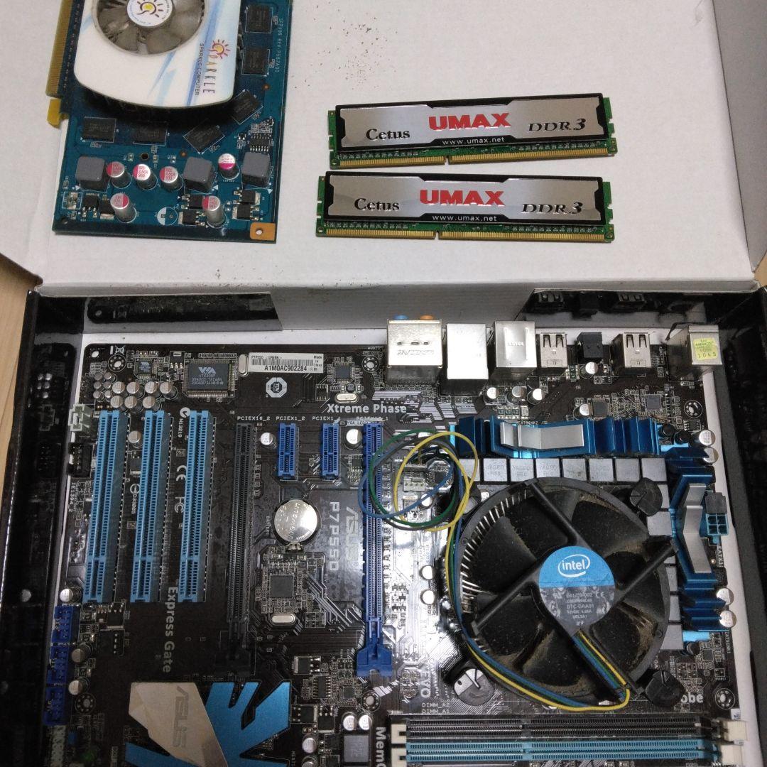 ジャンクcore i7 860+マザボP7P55D+メモリ2gb×2+グラボ