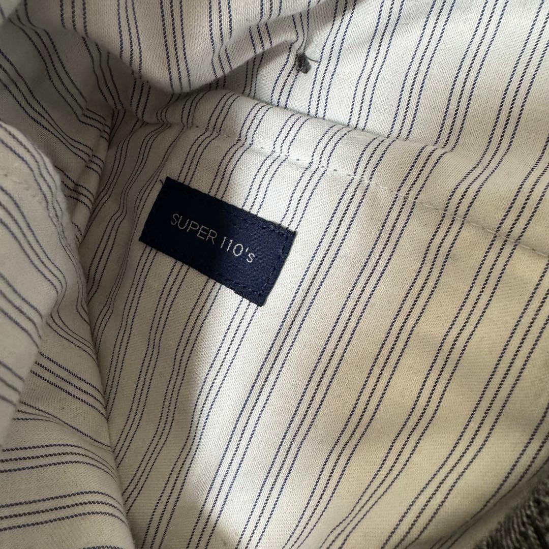 インコテックス 39型 ノープリーツ グレー ウール ヘリンボーン