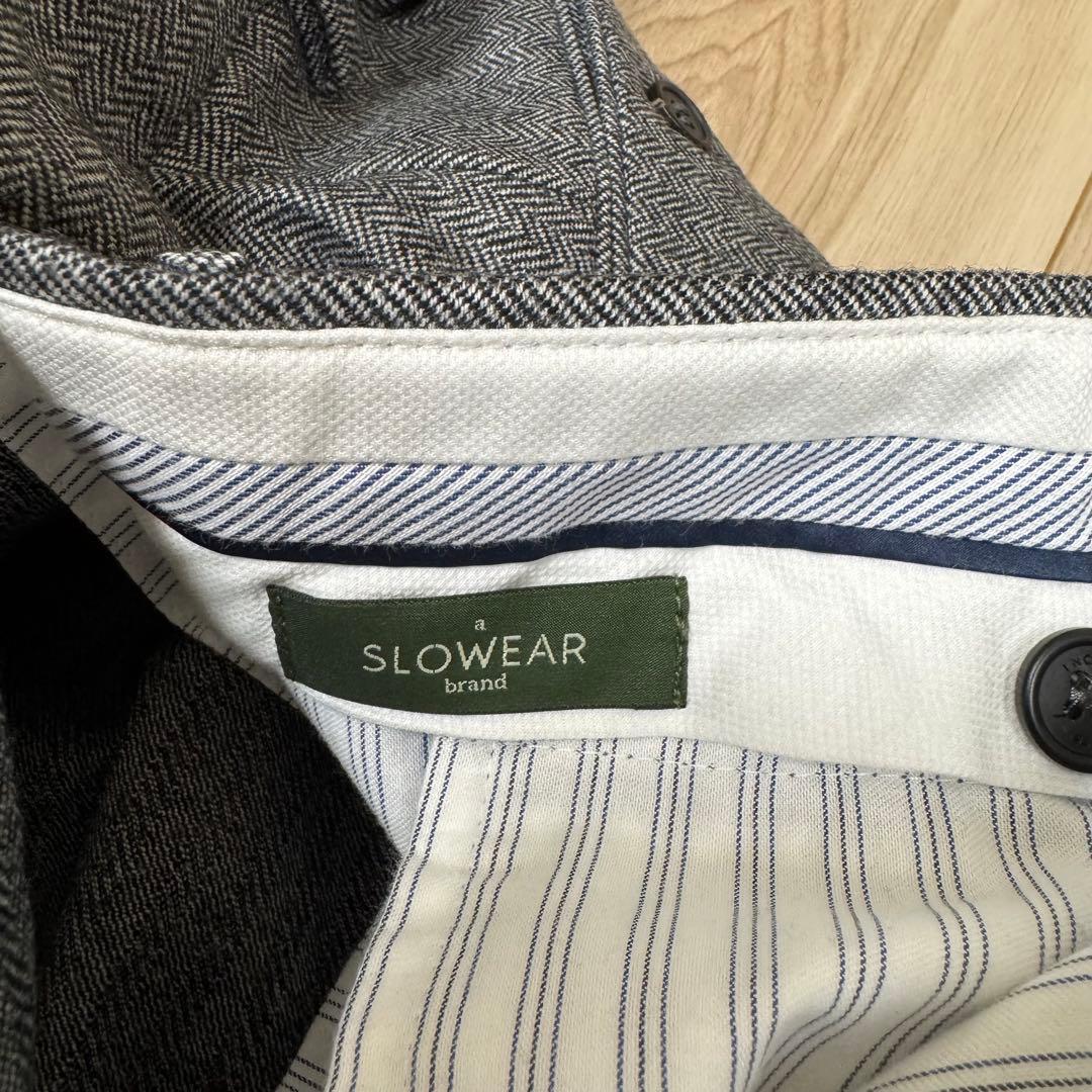 インコテックス 39型 ノープリーツ グレー ウール ヘリンボーン