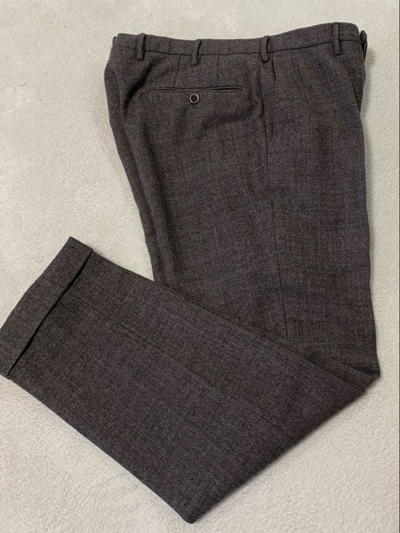 INCOTEX インコテックス　SLOWEAR ウールスラックス　48 L 茶