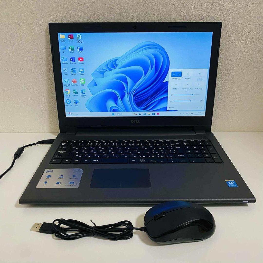 Y39 DellノートパソコンWEBカメラSSD高速Windows11オフィス付