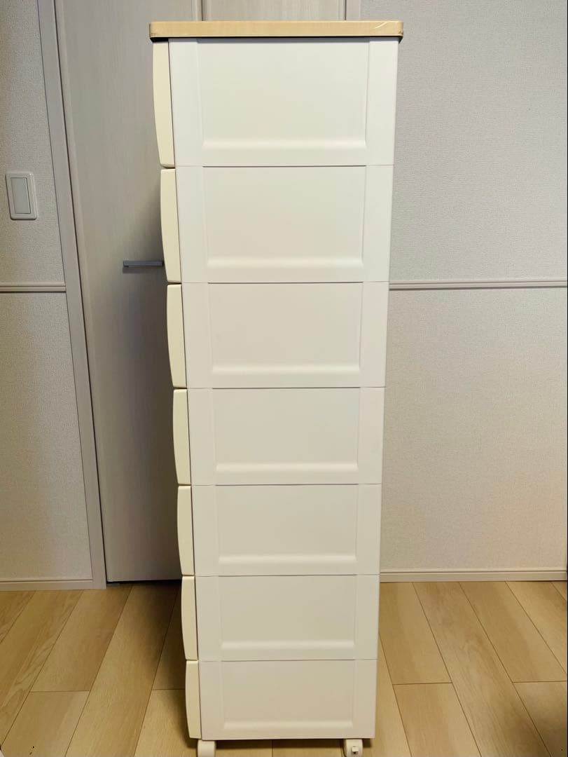 送料込 天馬 FITS フィッツプラス チェスト ７段　ホワイト　メープル