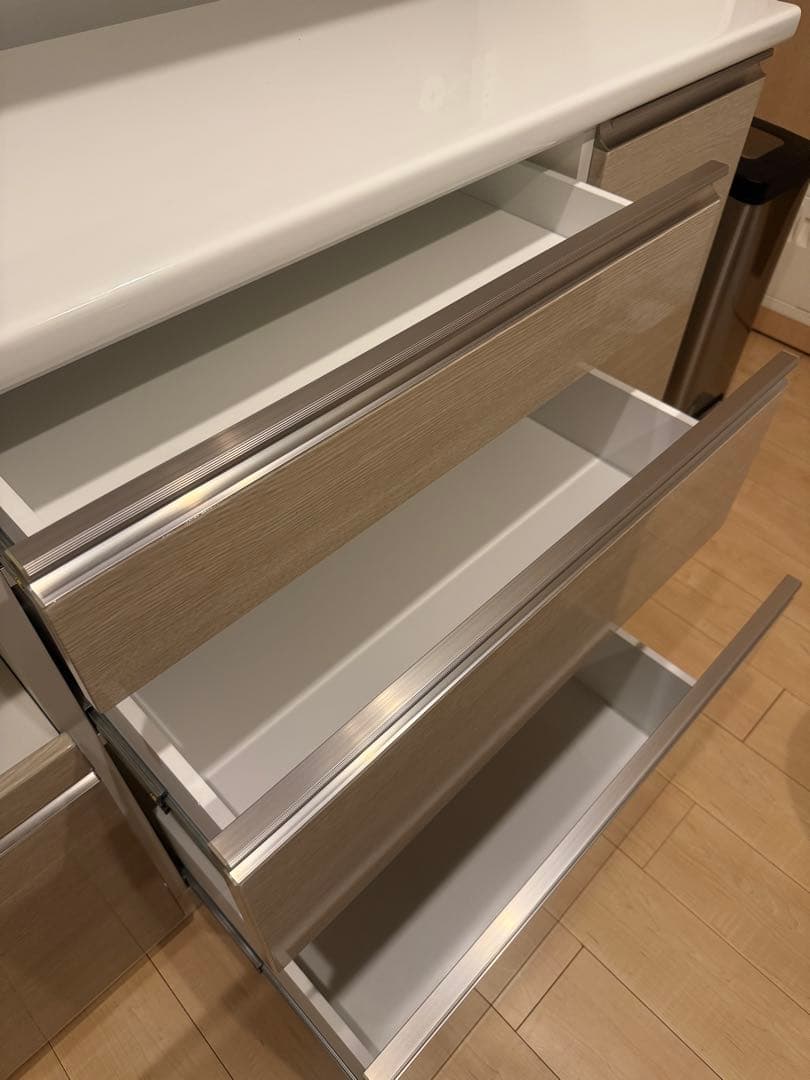 松田家具　カップボード　食器棚　ラテオーク　ベージュ