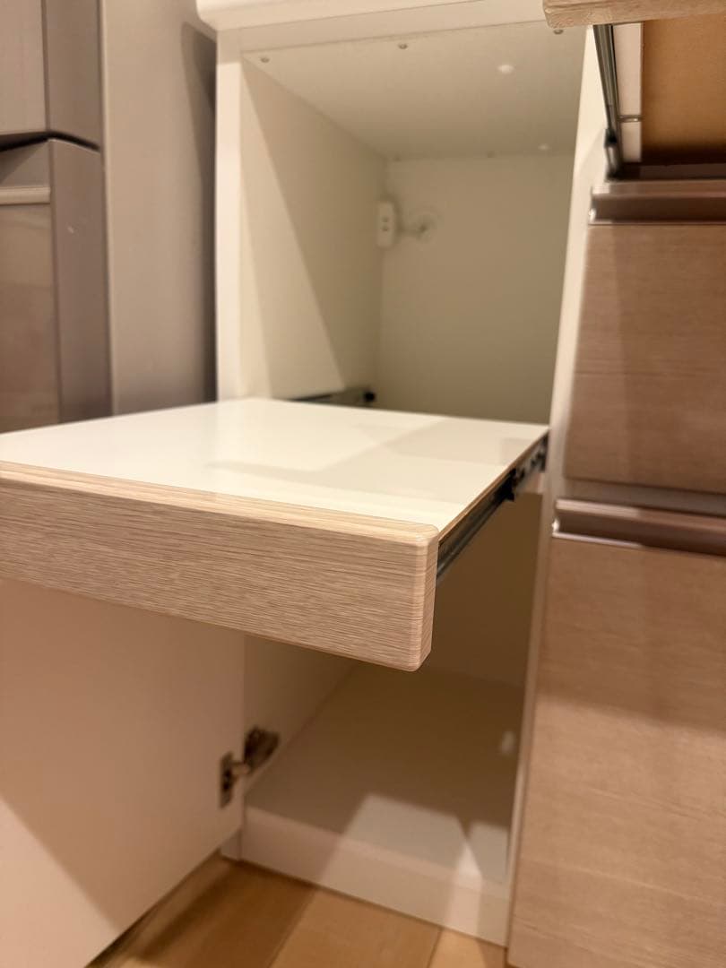 松田家具　カップボード　食器棚　ラテオーク　ベージュ